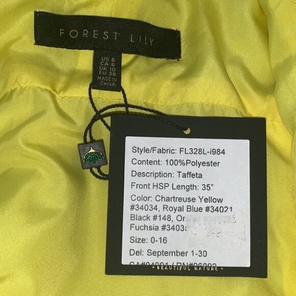 Forest Lily yellow green ruffles sleeveless mini dress size US 6 - Picture 5 of 14
